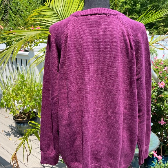 New York and Company Women's Aubergine and Silver Studs Sweater Size Large NWT - Picture 6 of 8